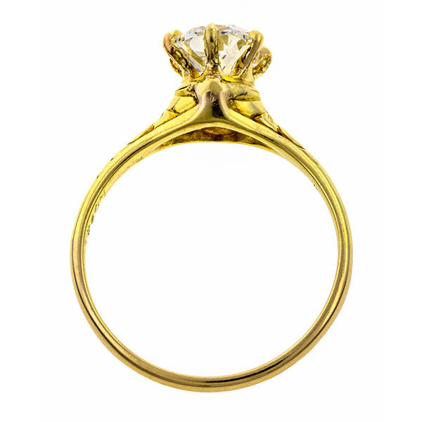 Antique Engagement Ring, Cushion cut diamond 1.05ct.