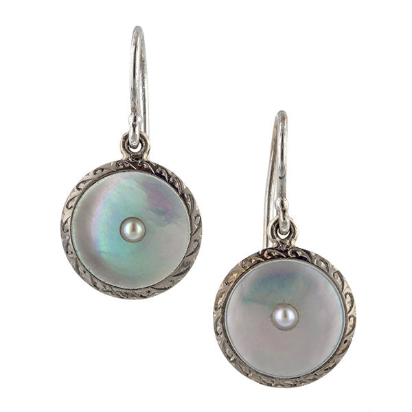 Art Deco Pearl &  Mother-of-Pearl Earrings