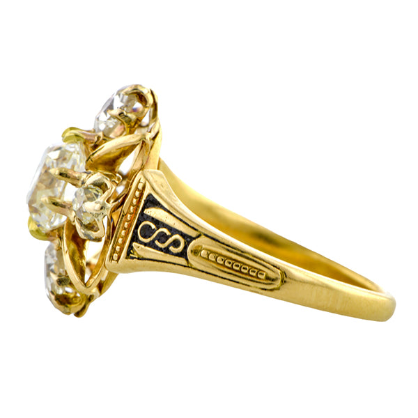 Victorian Engagement Ring, Cushion cut 1.27ct.