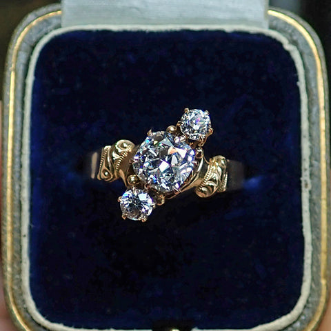 Antique Engagement Ring, Cushion cut 0.90ct. from Doyle & Doyle 107247R