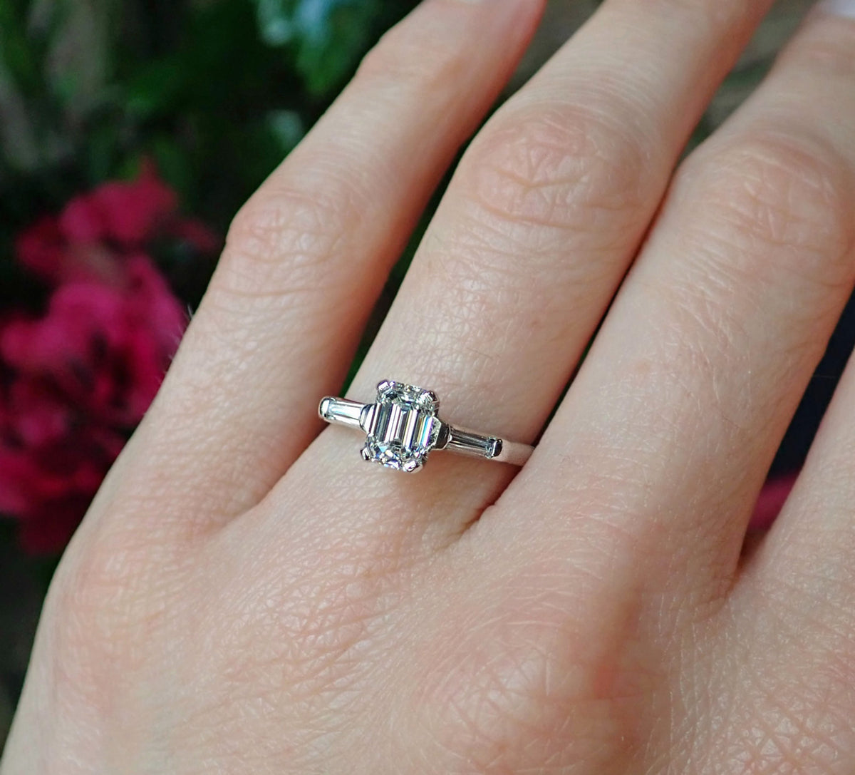 Vintage Engagement Ring, Emerald cut 1.01ct. from Doyle & Doyle 107251R