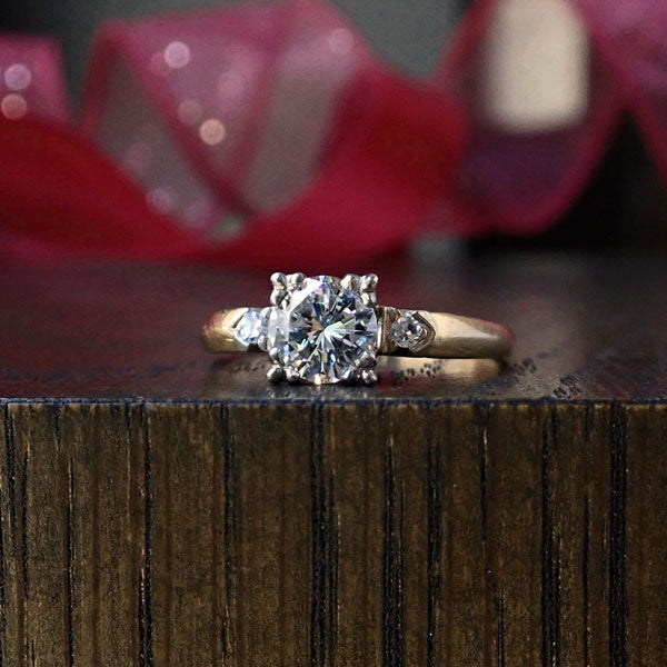 Vintage Diamond Engagement Ring, RBC 0.95ct.