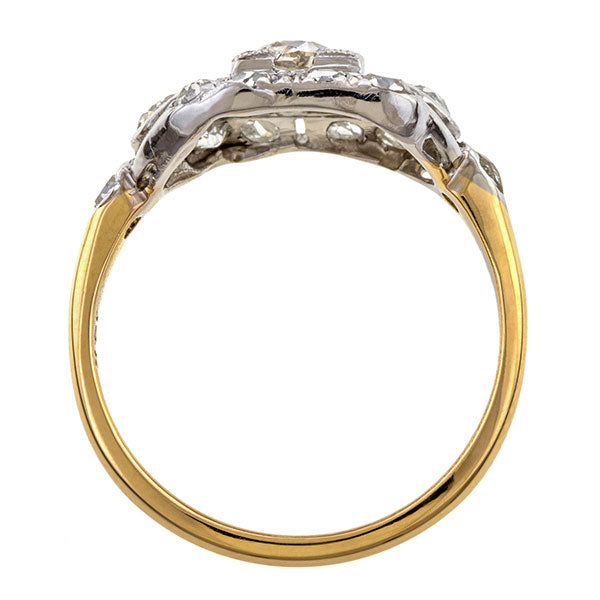 Vintage Diamond Cluster Ring, Old Euro 0.38