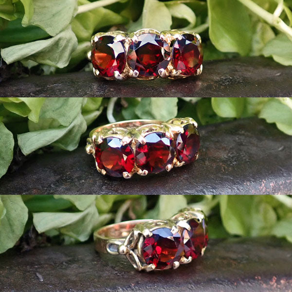Vintage Garnet Three-Stone Ring