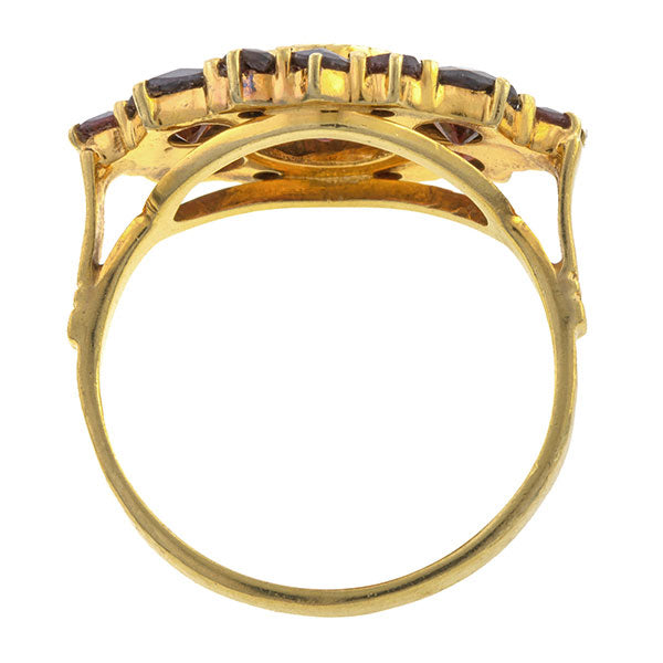 Vintage Bohemian Garnet Cluster Ring