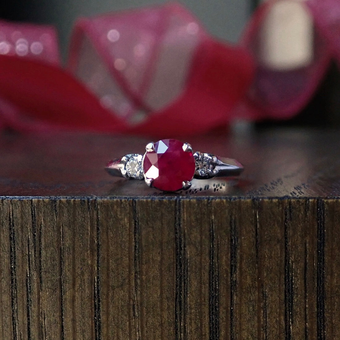 Vintage Ruby & Diamond Ring, 1.15ct