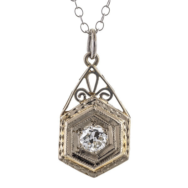 Art Deco Diamond Pendant Necklace