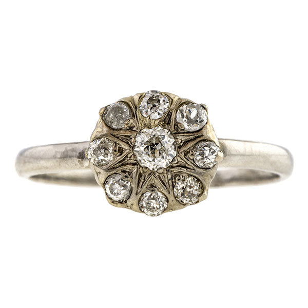 Vintage Diamond Flower Ring