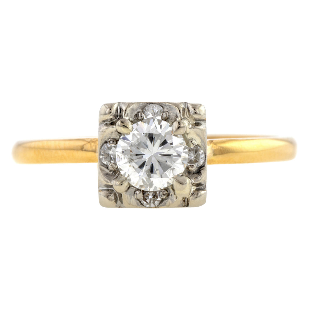 Vintage Diamond Engagement Ring, RBC 0.40ct.