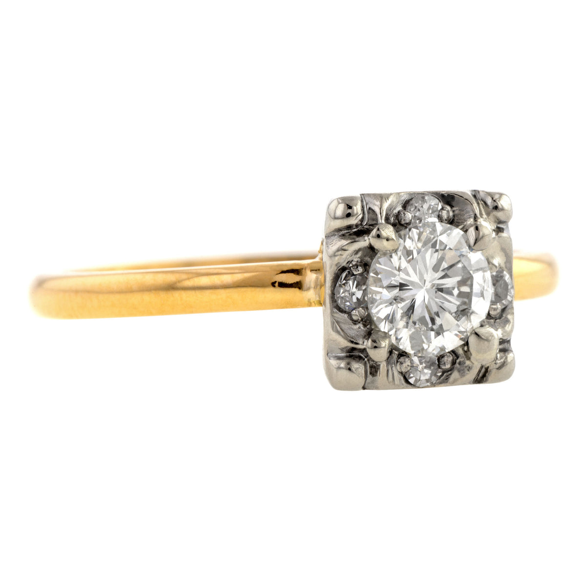 Vintage Diamond Engagement Ring, RBC 0.40ct.