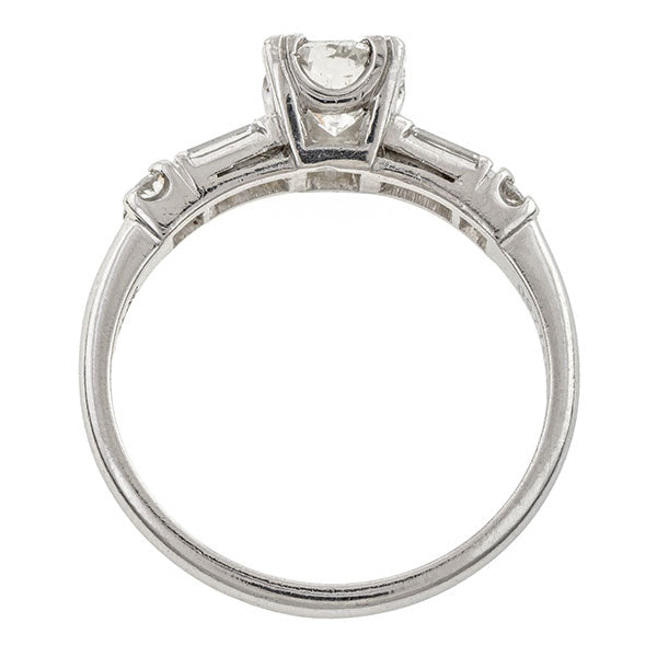 Vintage Engagement Ring, Transition Round Brilliant cut 0.84ct