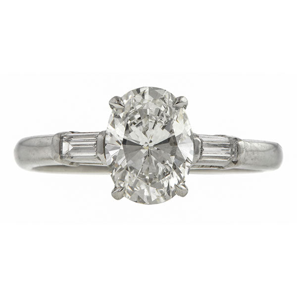 Vintage Oval Cut Diamond Engagement Ring, 1.30ct