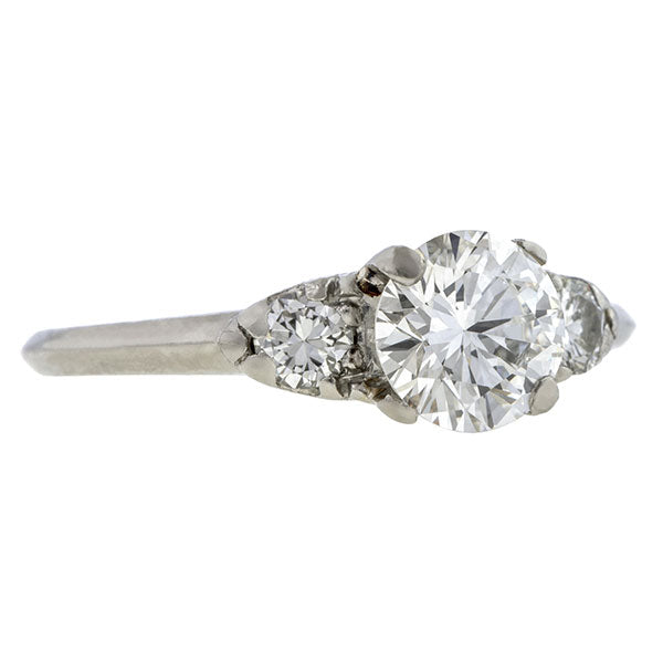 Vintage Diamond Engagement Ring, RBC 0.90ct