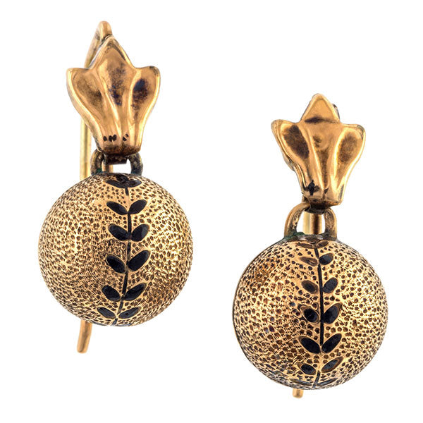 Victorian Enamel Ball Earrings