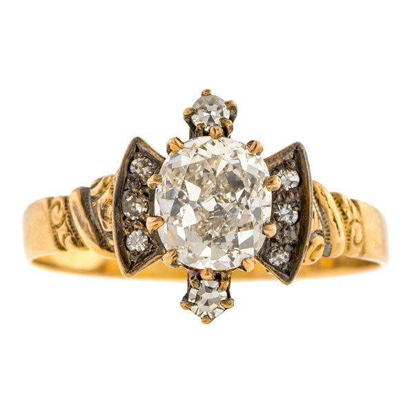 Victorian Diamond Engagement Ring, 1.26ct.::