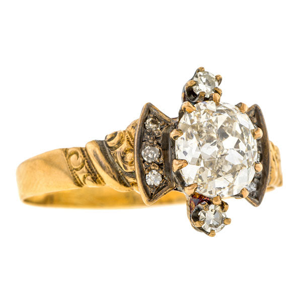 Victorian Diamond Engagement Ring, 1.26ct.::