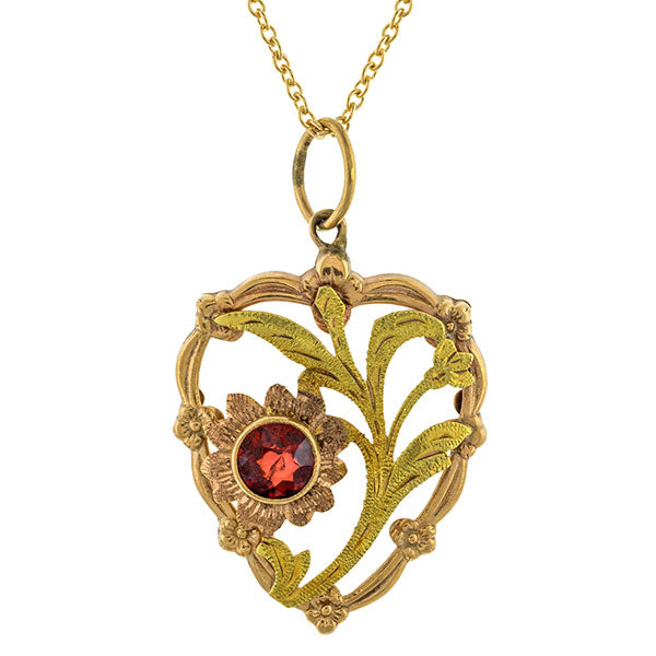 Victorian Garnet Heart