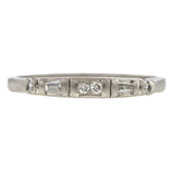 Vintage Baguette & Round Diamond Wedding Band