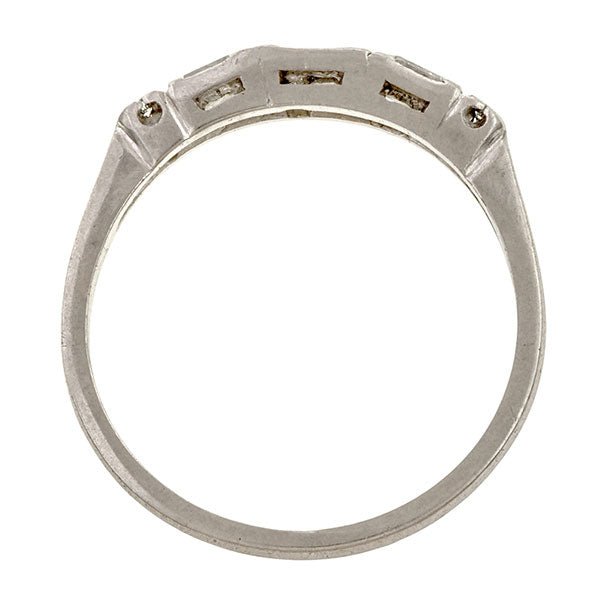 Vintage Baguette & Round Diamond Wedding Band