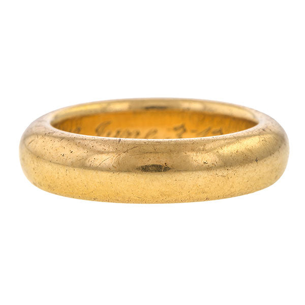 Vintage Half Round Wedding Band Ring