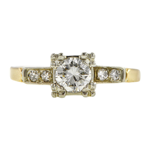 Vintage Engagement Ring, RBC 0.43ct