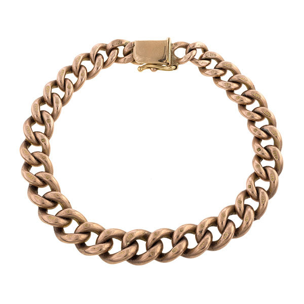 Antique Rose Gold Curb Link Bracelet
