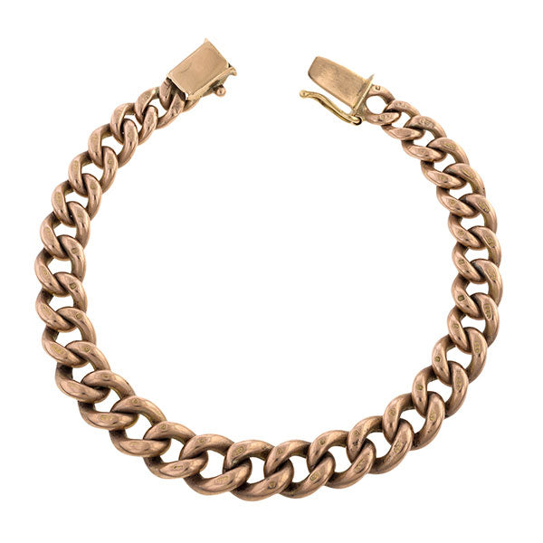Antique Rose Gold Curb Link Bracelet
