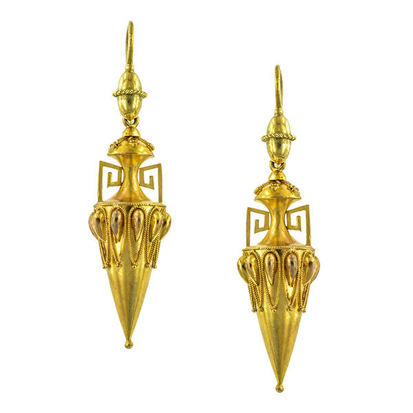 Victorian Etruscan Revival Earrings::
