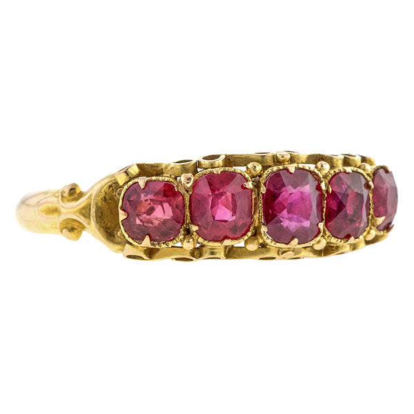 Victorian Ruby Five Stone Ring