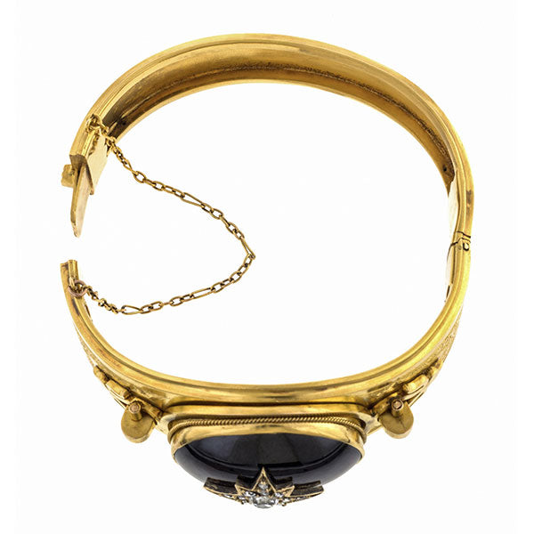 Victorian Garnet & Diamond Bracelet sold by Doyle and Doyle an antique and vintage jewelry boutique