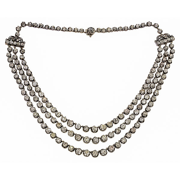 Victorian Diamond Triple Strand Necklace