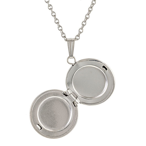 Petite Silver Round Locket Necklace