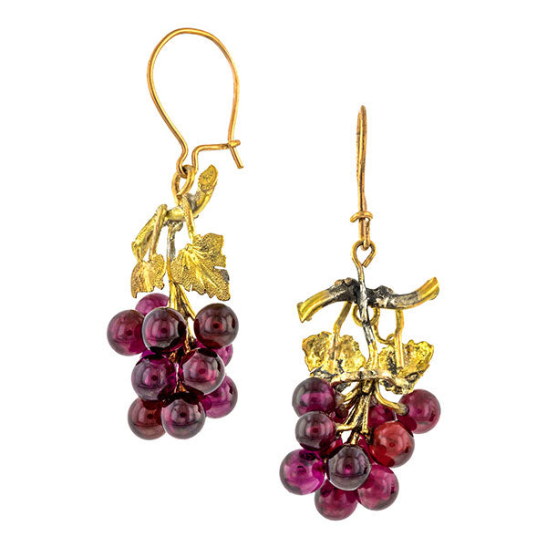 Victorian Garnet Grape Earrings