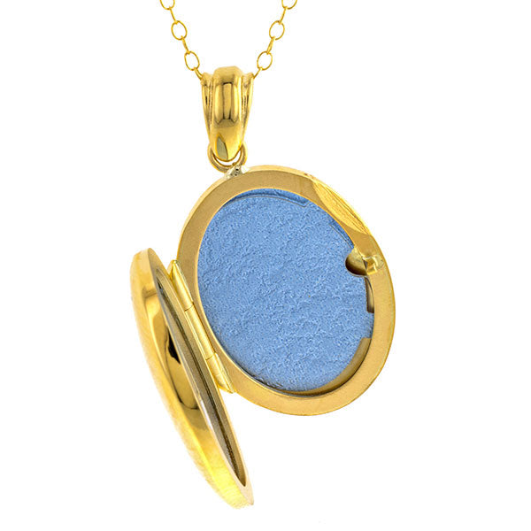 Oval Locket Necklace sold by Doyle and Doyle an antique and vintage jewelry boutique