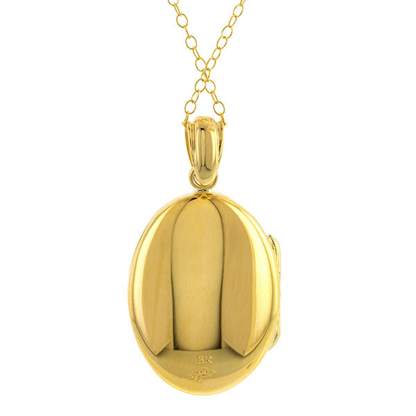 Oval Locket Necklace sold by Doyle and Doyle an antique and vintage jewelry boutique