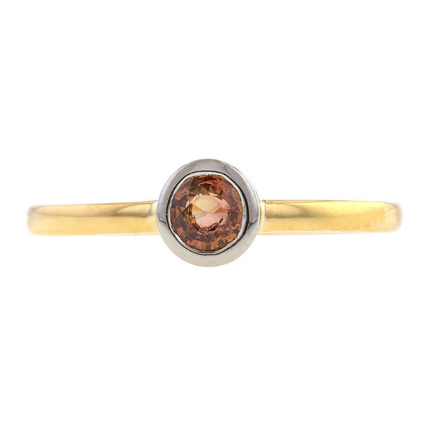 Bezel Set Orange Sapphire Gold Ring, from the Heirloom by Doyle & Doyle collection