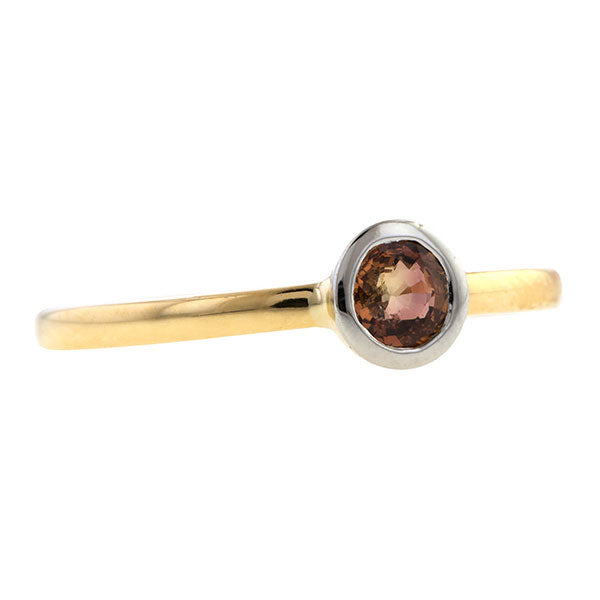 Bezel Set Orange Sapphire Gold Ring, from the Heirloom by Doyle & Doyle collection