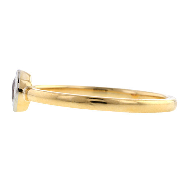 Bezel Set Orange Sapphire Gold Ring, from the Heirloom by Doyle & Doyle collection