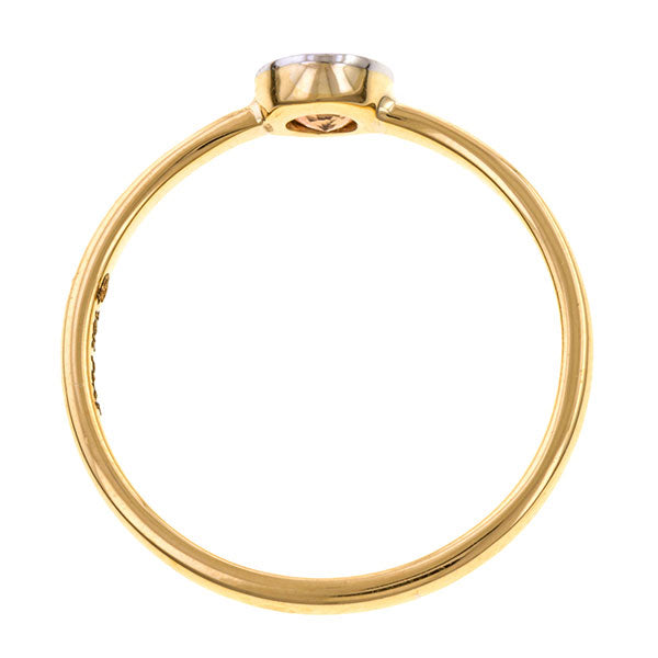 Bezel Set Orange Sapphire Gold Ring, from the Heirloom by Doyle & Doyle collection