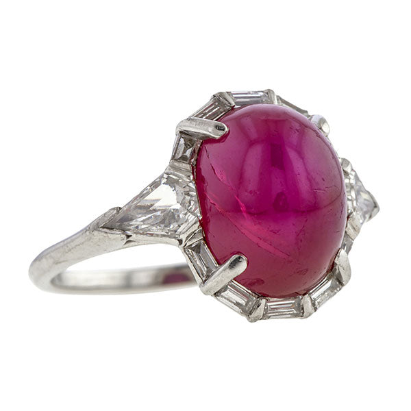 Art Deco Star Ruby & Diamond Ring