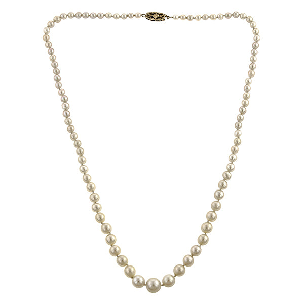 Graduated Single Strand Pearl Necklace