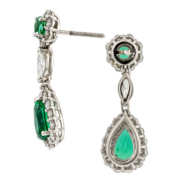 Emerald & Diamond Drop Earrings