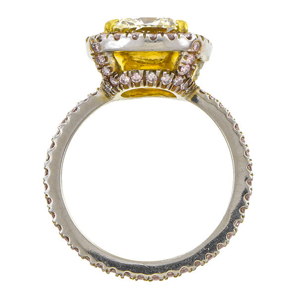 Estate Engagement Ring, Cushion cut Diamond, sold by Doyle & Doyle an antique and vintage jewelry store.