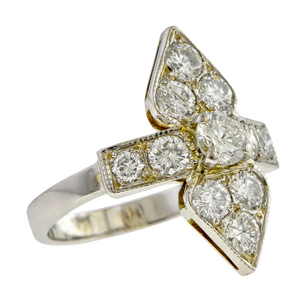 Vintage ring: a White Gold Round Brilliant Cut Diamond Engagement Ring sold by Doyle & Doyle vintage and antique jewelry boutique.