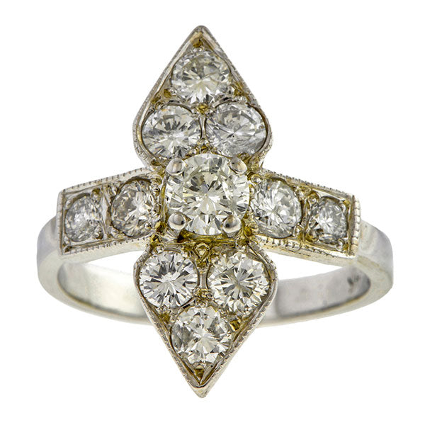 Vintage ring: a White Gold Round Brilliant Cut Diamond Engagement Ring sold by Doyle & Doyle vintage and antique jewelry boutique.