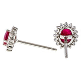 Ruby & Diamond Frame Earrings sold by Doyle and Doyle an antique and vintage jewelry boutique