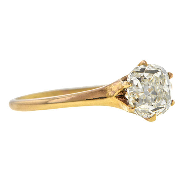 Vintage Solitaire Engagement Ring, Cushion 1.03ct