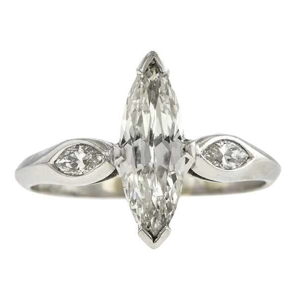 Vintage Engagement Ring, Marquise 0.94ct., sold by Doyle & Doyle an antique and vintage jewelry store.