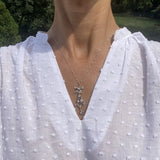 Edwardian Diamond Lavalier Pendant sold by Doyle & Doyle an antique and vintage jewelry boutique.