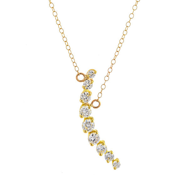 Vintage Diamond Crescent Necklace